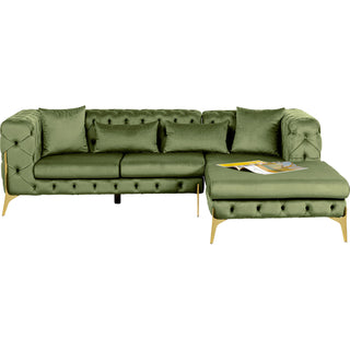 Corner Sofa Bellissima Velvet Green Right 240x180 - DEKOR