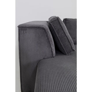 Corner Sofa Infinity Ottomane Cord Grey Left - DEKOR