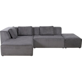 Corner Sofa Infinity Ottomane Cord Grey Left - DEKOR