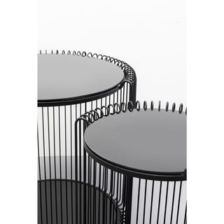 Side Table Wire Cut Out Black Ø45cm (2/Set) - DEKOR