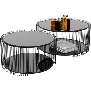 Coffee Table Wire Cut Out Black (2/Set) - DEKOR