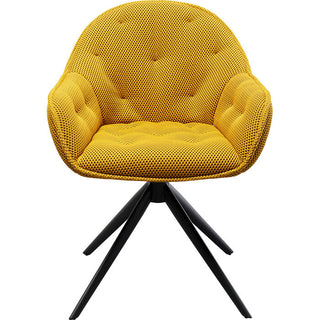 Swivel Chair Carlito Mesh Yellow KARE MIAMI