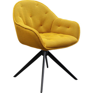 Swivel Chair Carlito Mesh Yellow KARE MIAMI