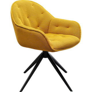Swivel Chair Carlito Mesh Yellow KARE MIAMI