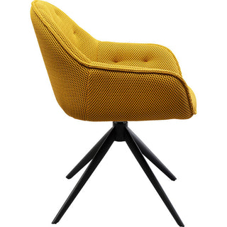 Swivel Chair Carlito Mesh Yellow KARE MIAMI