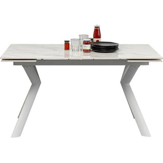 Extension Table Xenia White 140(+30+30)x80cm KARE MIAMI