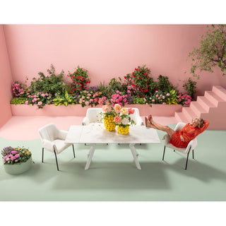 Extension Table Xenia White 140(+30+30)x80cm KARE MIAMI