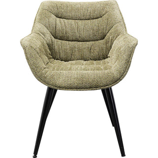 Chair with Armrest Thelma Melange Green KARE MIAMI