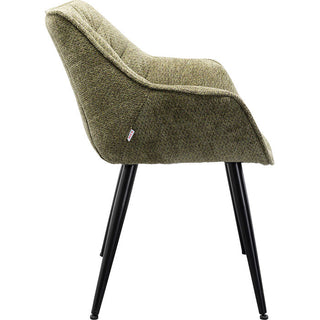 Chair with Armrest Thelma Melange Green KARE MIAMI