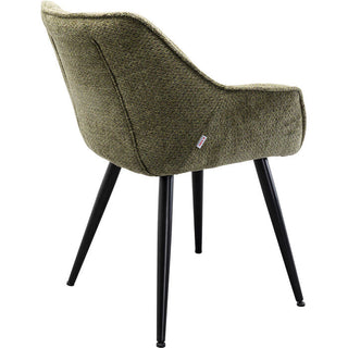 Chair with Armrest Thelma Melange Green KARE MIAMI