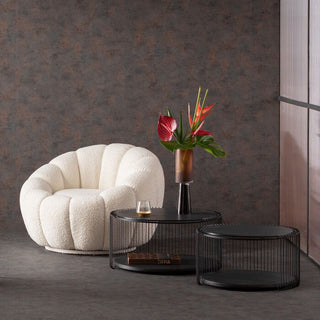Swivel Armchair Peppo Bloom White KARE MIAMI