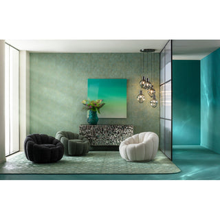 Swivel Armchair Peppo Bloom Melange Green KARE MIAMI