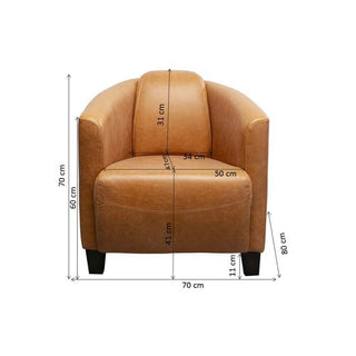 Armchair Cigar Lounge Smart Leather Light Brown KARE MIAMI