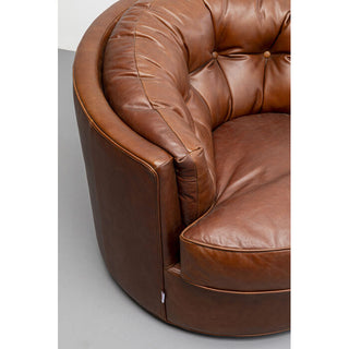 Swivel Armchair Music Hall Leather Brown - DEKOR