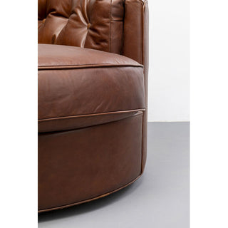 Swivel Armchair Music Hall Leather Brown - DEKOR