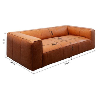 Sofa Cubetto Smart Leather Light Brown 220cm KARE MIAMI
