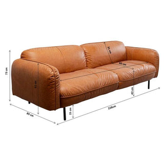Sofa Calgary Smart Leather Light Brown 228cm KARE MIAMI