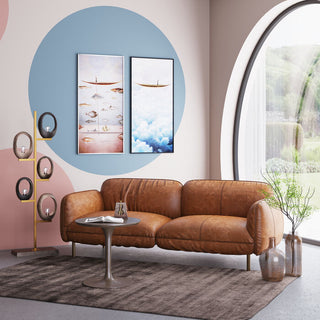 Sofa Calgary Smart Leather Light Brown 228cm KARE MIAMI