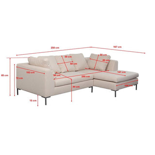 Corner Sofa Gianni Cream250x167 Right KARE MIAMI