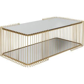 Coffee Table Wire Double Brass 120x60cm KARE MIAMI