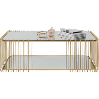 Coffee Table Wire Double Brass 120x60cm KARE MIAMI