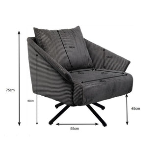 Swivel Armchair Milo Grey KARE MIAMI