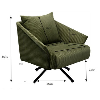 Swivel Armchair Milo Green KARE MIAMI