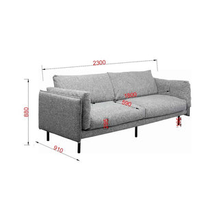 Sofa 2-Seater Pola Grey 230cm KARE MIAMI