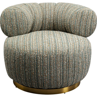 Swivel Armchair Couture Stripes Blue KARE MIAMI