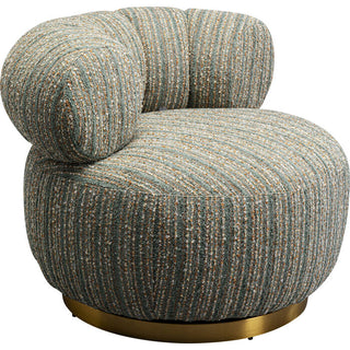 Swivel Armchair Couture Stripes Blue KARE MIAMI