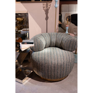 Swivel Armchair Couture Stripes Blue KARE MIAMI