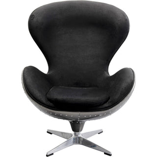 Swivel Armchair Lounge Black Graphit KARE MIAMI