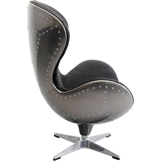 Swivel Armchair Lounge Black Graphit KARE MIAMI