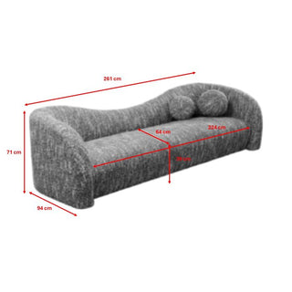 Sofa 3-Seater Livia Melange Brown 261cm KARE MIAMI