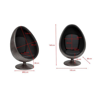 Swivel Armchair Eye Ball Graphit KARE MIAMI