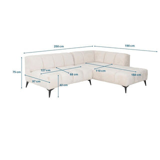 Corner Sofa Nia Cream Right 250cm KARE MIAMI