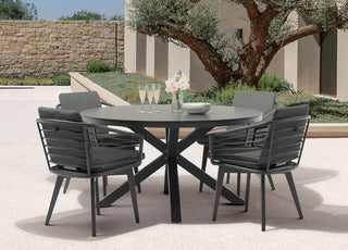 Kassey Round Outdoor Dining Table Whiteline