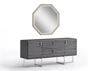 Chloe Hexagonal Mirror Whiteline