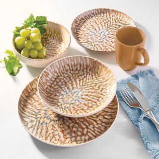 Oxford Contempo, Caribbean Stoneware 20 Piece Dinnerware Set, Service for 4 Oxford