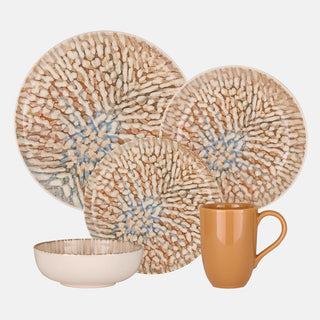 Oxford Contempo, Caribbean Stoneware 20 Piece Dinnerware Set, Service for 4 Oxford