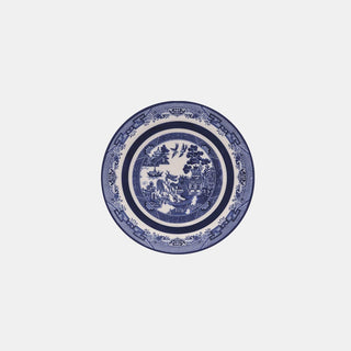 Oxford Flamingo, Blue Willow Porcelain 20 Piece Dinnerware Set, Service for 4 Oxford