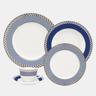 Oxford Flamingo, Op Art Porcelain 20 Piece Dinnerware Set, Service for 4 Oxford