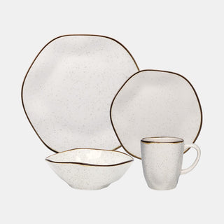Oxford Ryo, Sandbar Porcelain 16 Piece Dinnerware Set, Service for 4 Oxford