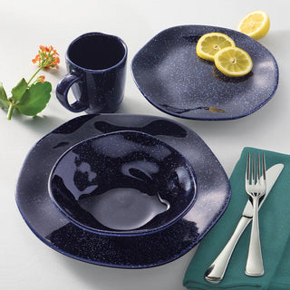 Oxford Ryo, Sapphire Porcelain 16 Piece Dinnerware Set, Service for 4 Oxford