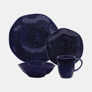 Oxford Ryo, Sapphire Porcelain 16 Piece Dinnerware Set, Service for 4 Oxford