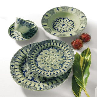 Oxford Flamingo, Terra Brasilis Rainforest Porcelain 20 Piece Dinnerware Set, Service for 4 Oxford