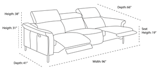 Martine Recliner Sofa Whiteline