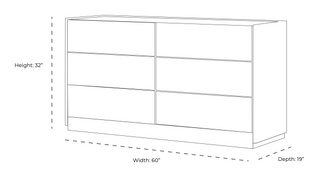 Raphael Double Dresser Whiteline