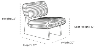 Elena Armless Accent Chair Whiteline