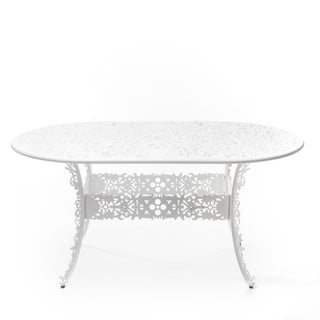 Industry Collection ALUMINIUM OVAL TABLE - WHITE DEKOR